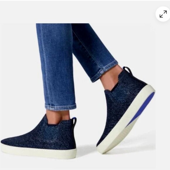 Rothy's The Chelsea Metallic Lattice Stich Ankle Boots - Picture 10 of 11